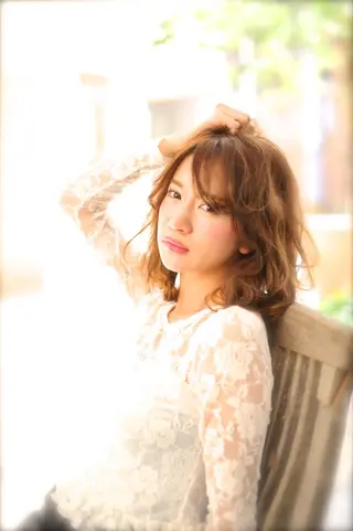 ミディアム カラー パーマ olga所属・松尾謙佑【ハイライト LEDエクステ】のヘアスタイル