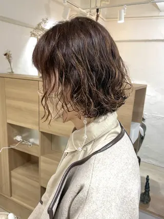 ショート パーマ 銀座No.1髪質改善 縮毛矯正/本木のヘアスタイル