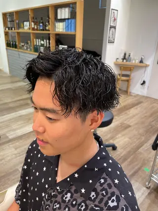 ミディアム パーマ メンズ メンズパーマ 北原寿樹のヘアスタイル