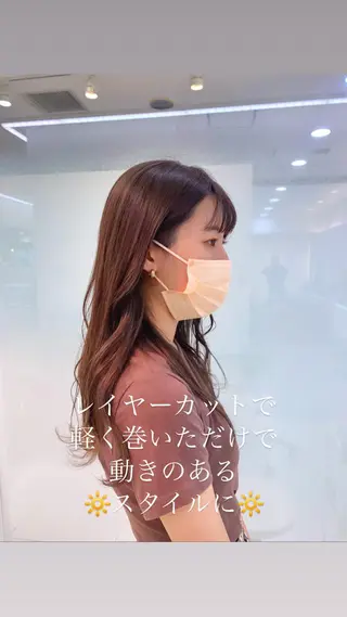 セミロング カラー 似合わせカラー/艶 髪質改善/ヨシザキのヘアスタイル