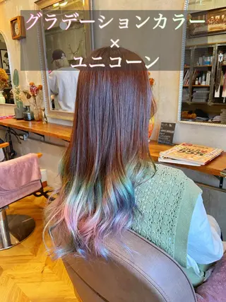 セミロング カラー エクステ指名No.1 【店長】橘田のヘアスタイル