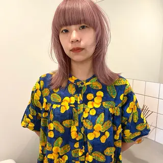 ミディアム 舟橋耀/ブリーチカラ ー/レイヤーカットのヘアスタイル