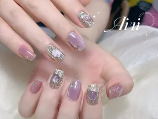 ネイル ネイルサロンAiri 長さ出し·シンプルのネイルデザイン