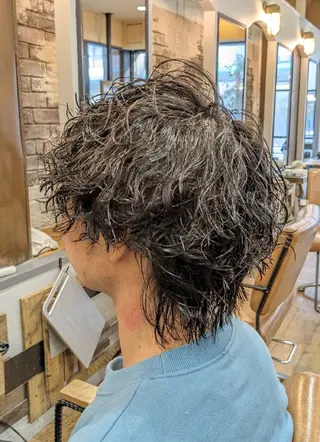 ミディアム メンズ パーマ 北澤 港のヘアスタイル