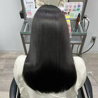 セミロング カラー 髪質改善/縮毛矯正 /美髪カラー/こてのヘアスタイル