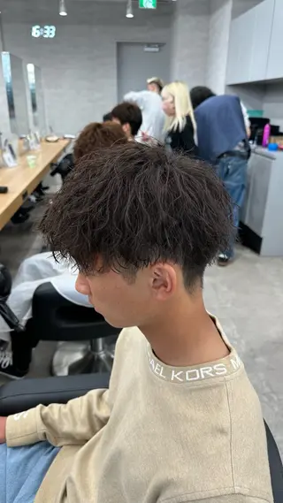 ショート パーマ ヘアアレンジ メンズ 川合 智之のヘアスタイル