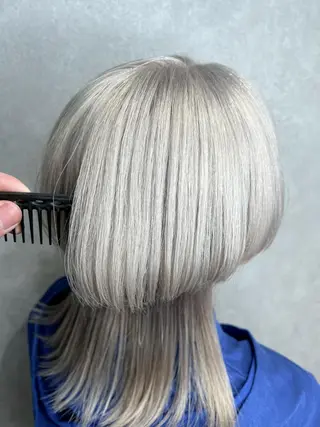 ミディアム カラー mimiiy梅田 中崎町ハイトーンのヘアスタイル