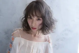 ショート カラー パーマ belta 姫路山吹 カラーモデル募集のヘアスタイル