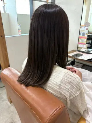 セミロング 艶感暖色カラー /透明感/瀬戸山舞のヘアスタイル