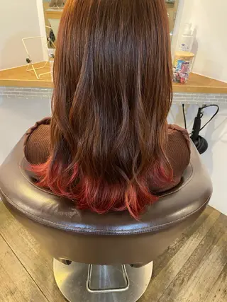 セミロング カラー ヘアアレンジ 🐼加藤 佳穂🐾のヘアスタイル