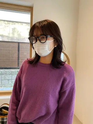 ミディアム カラー 美髪ストレート 川本雄己のヘアスタイル