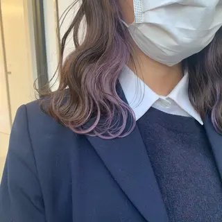 セミロング カラー ウスイ ハルカのヘアスタイル