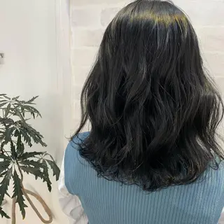 セミロング カラー ヘアアレンジ きむえり/髪質改善 /セット/カラーのヘアスタイル