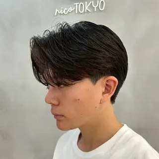 パーマ メンズ 表参道/センター パート/SOTAのヘアスタイル