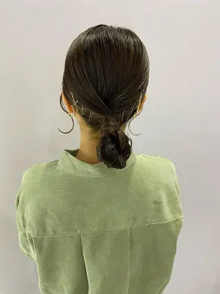 ミディアム 岩田 萌那のヘアスタイル