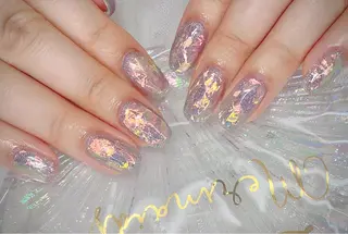 ネイル I-nailロング /ワンホン/キラキラのネイルデザイン