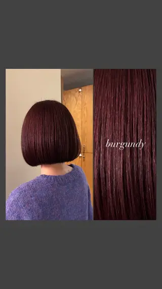 ショート カラー 暖色カラー／ボブ／ 酸性ストレート／羽菜のヘアスタイル