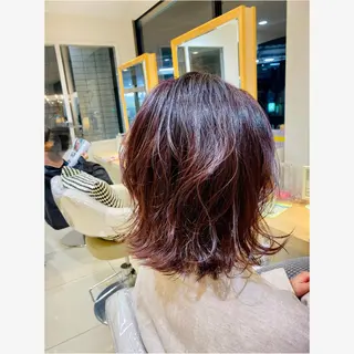 セミロング カラー 髪質改善/透感カラー 山下輝人のヘアスタイル