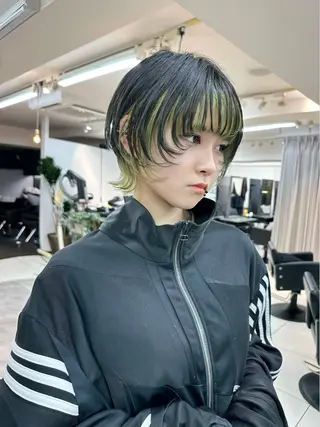 カラー RIN パーマ/暖色カラーのヘアスタイル