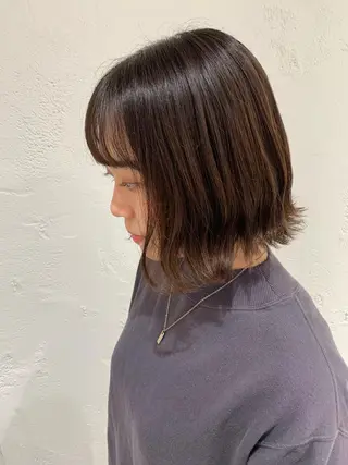 ミディアム ヘアアレンジ 🫧透明感カラー/ ボブ/小笠原汐海🪽のヘアスタイル