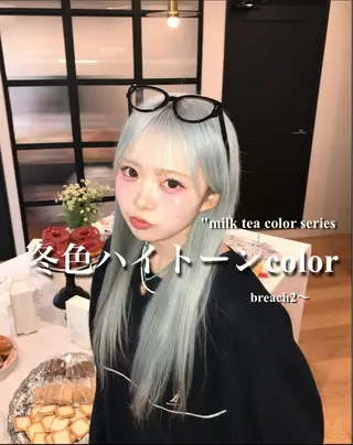 ロング 艶髪ハイトーンカラー 渋谷🎀ririkaのヘアスタイル