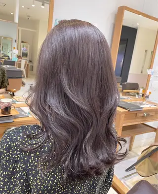 ミディアム カラー 心斎橋/ブリーチなし 髪質改善/レイヤーのヘアスタイル