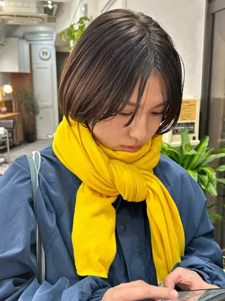 ショート カラー レイヤーボブ/ 艶カラー/サナ🌼のヘアスタイル