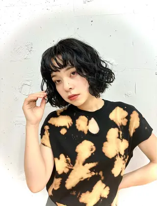 パーマ RIN パーマ/暖色カラーのヘアスタイル