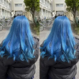 セミロング カラー 👑派手髪/カット 👑ANRYのヘアスタイル