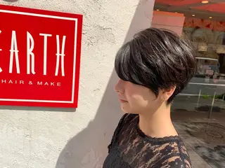 ショート カラー パーマ ヘアアレンジ 葛西 縮毛矯正のプロ ブリーチ矯正 青木俊のヘアスタイル