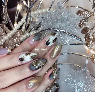 セミロング ネイル 長さ出し専門 nynaのネイルデザイン