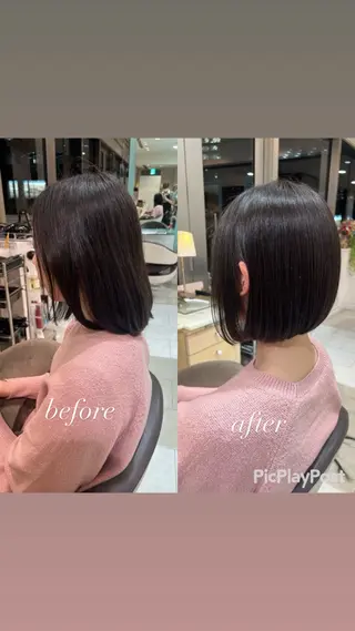 ミディアム 大人女性ぼかし メンズ強化🦙平作のヘアスタイル