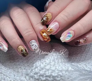 ミディアム 🍉Vivian🌴 LK🍉のネイルデザイン