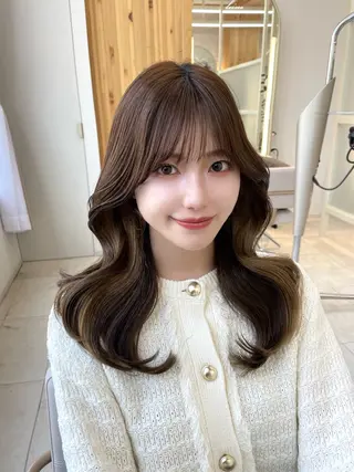 ミディアム カラー 🇰🇷韓国風くびれ ヘア🇰🇷中村優大のヘアスタイル