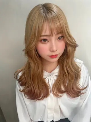 ロング カラー ダブルカラー 新宿のヘアスタイル