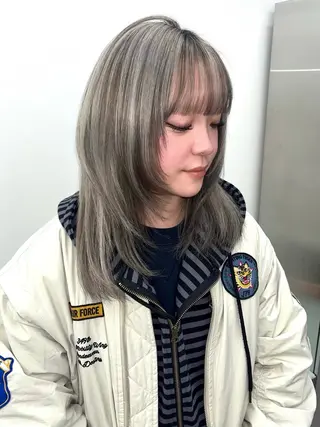 セミロング kosoraレイヤー ハイトーン/デザインのヘアスタイル