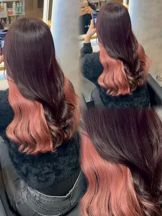 ロング カラー ヘアアレンジ ダメージレスカラー 🩵HIYO🩵のヘアスタイル