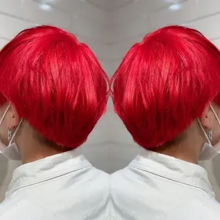 ショート カラー ヘアアレンジ 髪質改善×ハイトーン 中田啄也のヘアスタイル