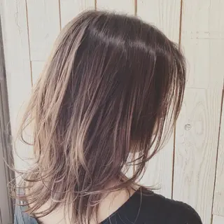 ミディアム カラー 透明感/ 美髪矯正/田中恭のヘアスタイル