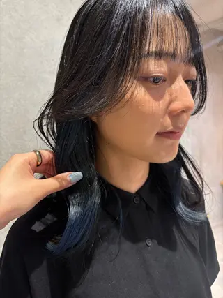 セミロング カラー yumemiレイヤー ‎✴︎ 透明感カラーのヘアスタイル