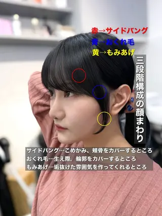 ミディアム カラー 顔まわりの神様✨ 透明感カラー藤嶋秀幸のヘアスタイル