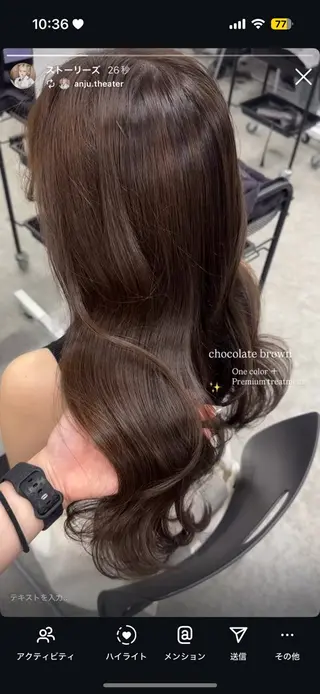 カラー 透ける透明感カラー 🤍anju🎀のヘアスタイル