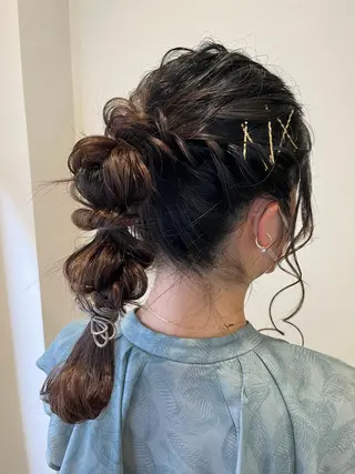 セミロング ヘアアレンジ サソウ ユリエ🥥のヘアスタイル