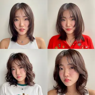 ミディアム Toiro 横浜所属・🎀レイヤー/パーマ カラー/ai🎀のヘアスタイル