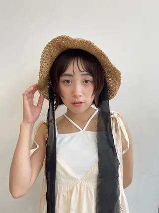 ショート カラー ヘアアレンジ 愛莉/ラベンダー/ ベージュ/ブラウンのヘアスタイル