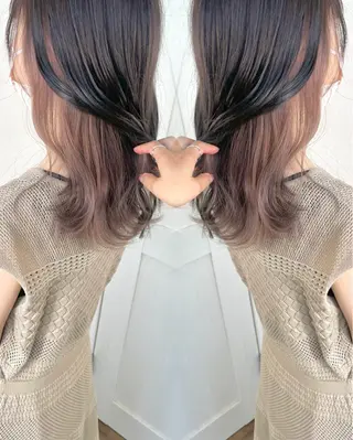 セミロング カラー 🫧ショート・レイヤ ー・縮毛矯正🫧のヘアスタイル