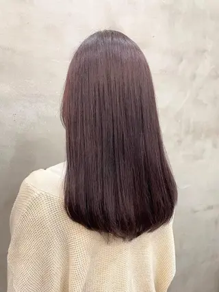 セミロング カラー 【ピンク/韓国ヘア/ ヘアセット】亜海のヘアスタイル