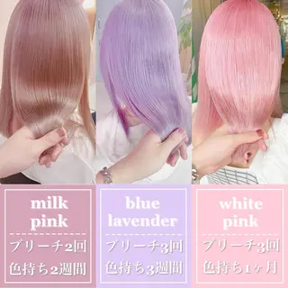 ミディアム カラー 韓国ヘア特化💍 tiam💍ブリーチのヘアスタイル