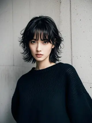 ミディアム ウルフカット 811 大阪梅田 ウルフのヘアスタイル