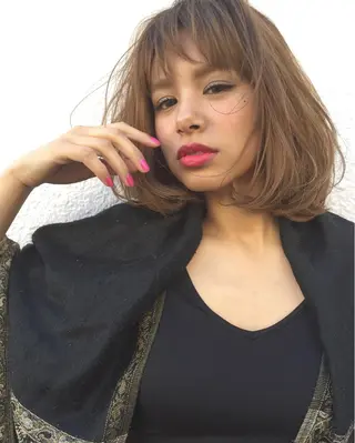 ミディアム カラー パーマ ヘアアレンジ メンズ キッズ ネイル マツエク・マツパ 韓国風×透明感カラー 髪質改善オタベシンヤのヘアスタイル